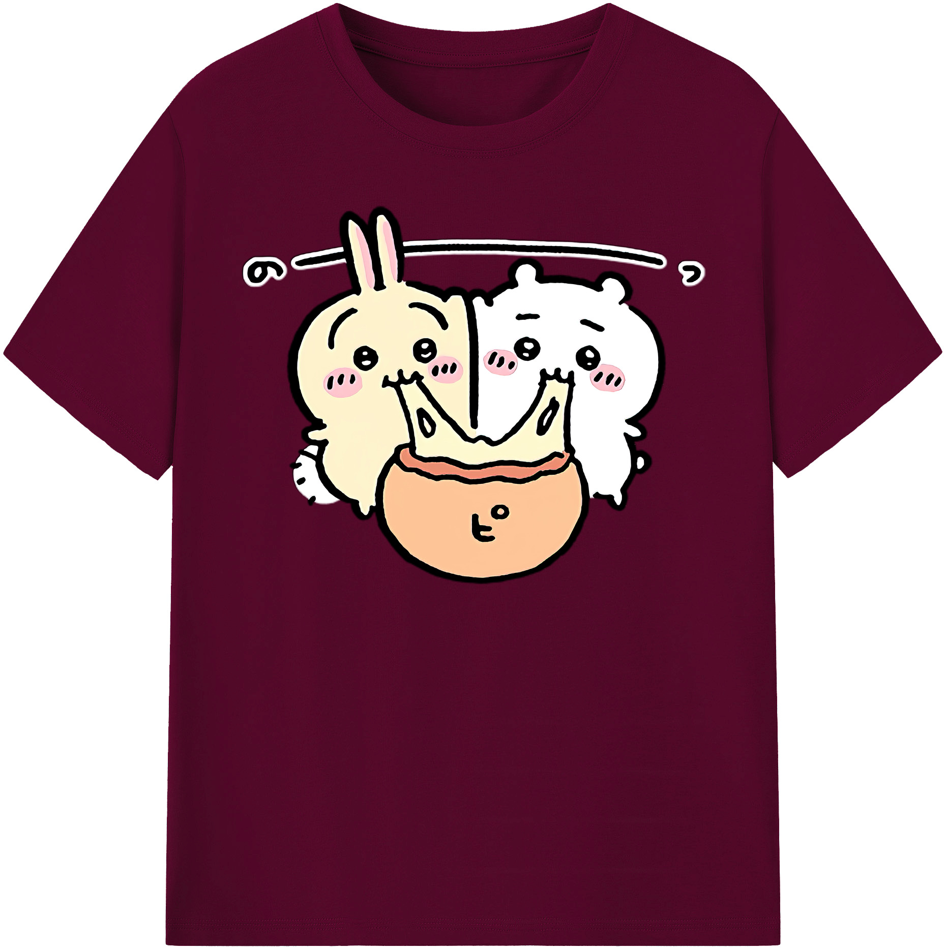（画像用） ちいかわ うさぎ Chii-kawa usagi レディースカジュアルプリントTシャツ（綿100％）